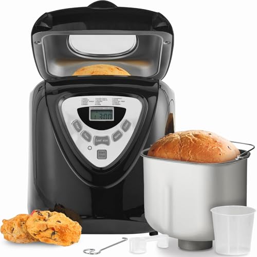 Wintem Macchina per Pane 600W con 15 Programmi Nero e Argento   Antiaderente e Display LCD   Prepara Pane Bianco, Integrale, Senza Glutine, Brioche e Impasti per Dolci   Capacità 907,2g : Amazon.it: Casa e cucina
