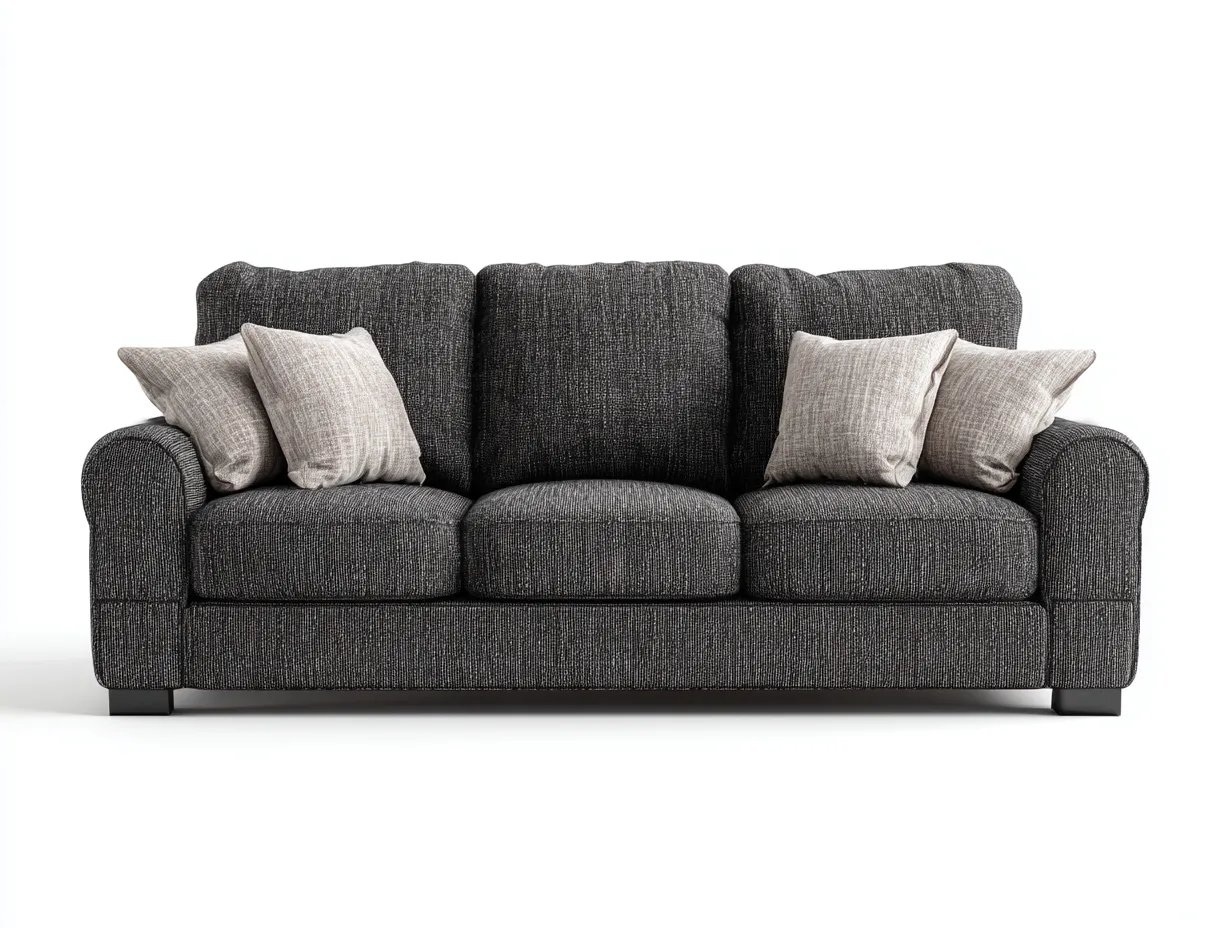Gerades Sofa-Stoff-Holz-232x96x89 cm-Dunkelgrau-Zeitgenössischer Stil