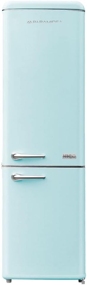 PYRAMIDEA Réfrigérateur Combiné Vintage Rétro Mambo Couleur Bleu clair Capacité 300 Bruts (nets 187 L Frigo + 57 L Freezer) Mambo309LB