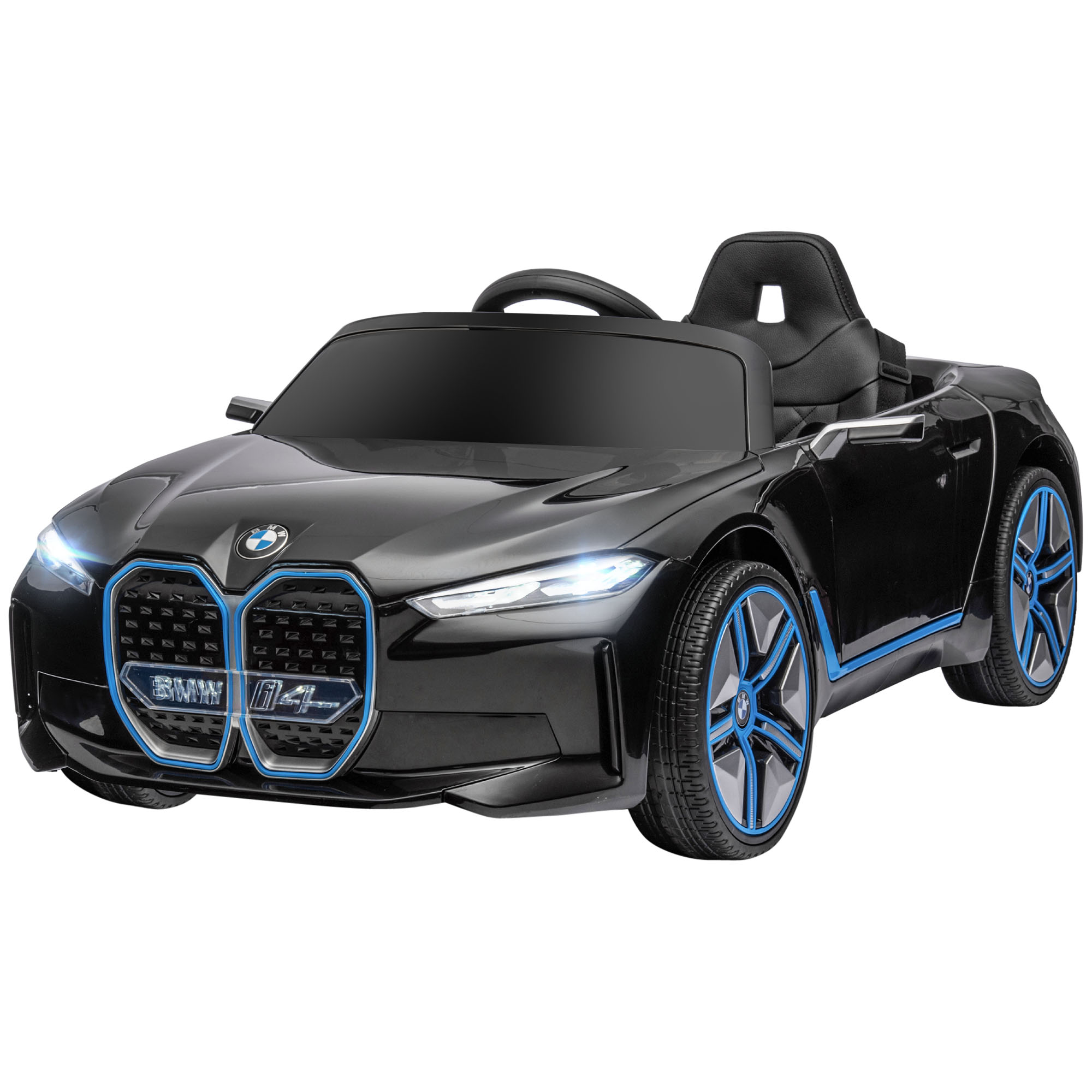 Kinderauto Elektroauto BWM i4 3-5 km/h Afstandsbediening Multimedia-speler Zwart