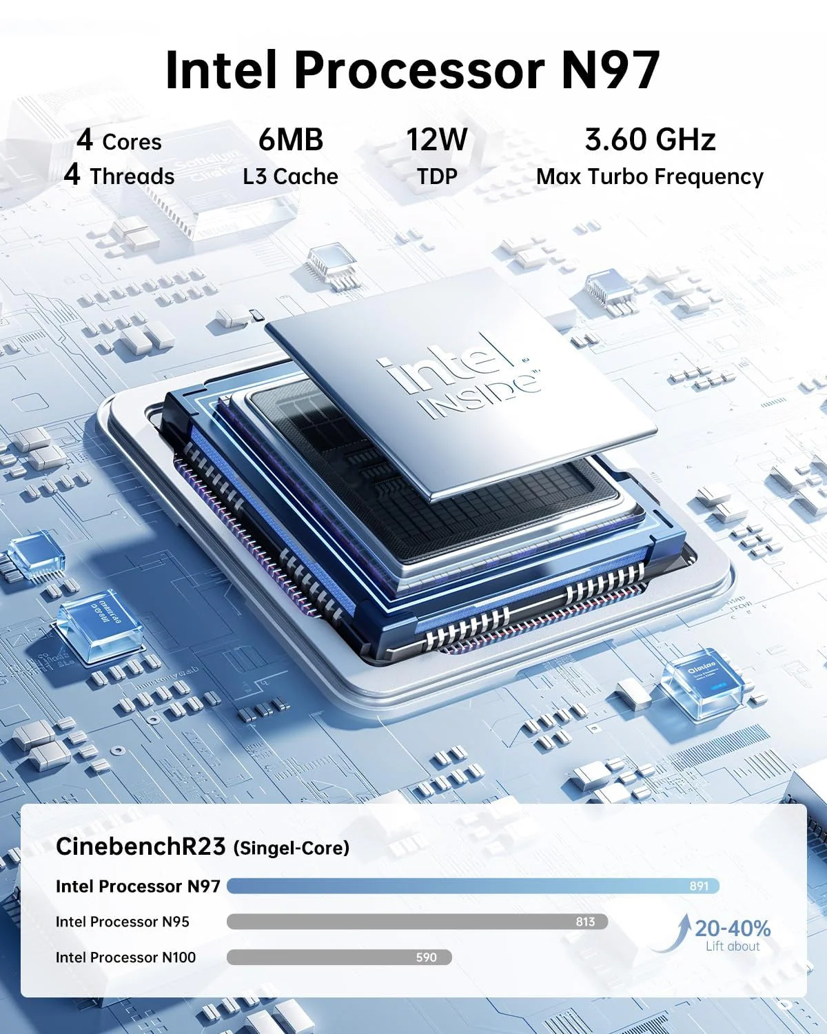 KAMRUI GK3Plus Mini PC, 16GB RAM, 512GB M.2 SSD Mini Computer