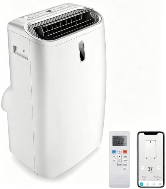 GOPLUS 16000 BTU Klimaanlage mit Abluftschlauch, 5 in 1 mobiles Klimagerät: Kühlen, Heizen, Entfeuchten, Belüften, Schlafmodus | 24H-Timer | App & Fernbedienung | für Raumgröße bis 30㎡ (16000BTU)