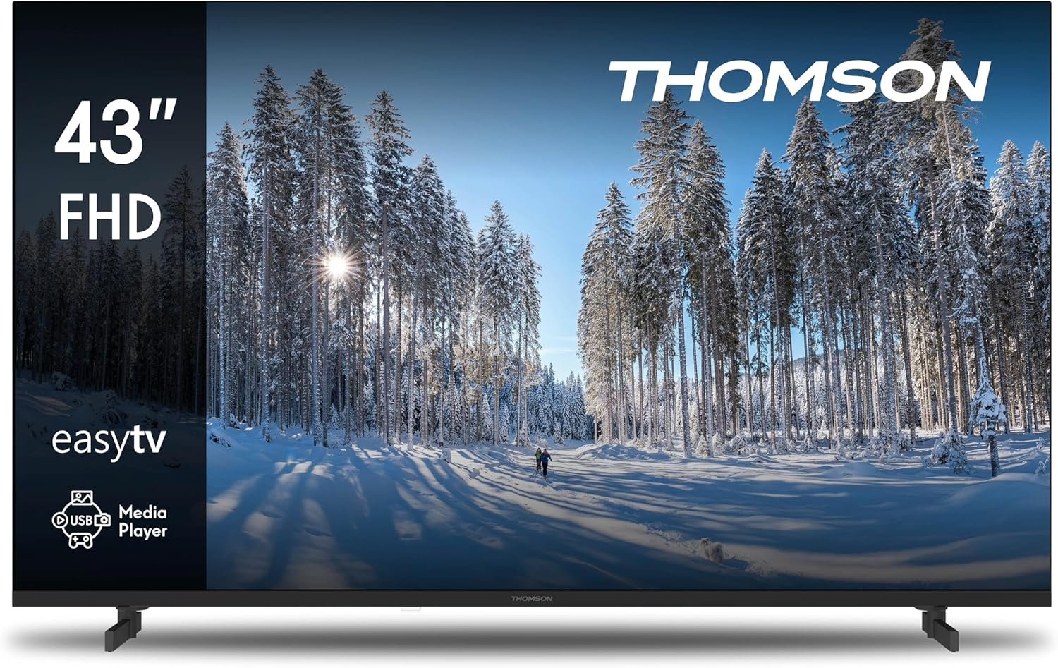 Thomson TV 32 (81 cm) HD Easy TV, LED-TV (ej smart), trippelmottagare (DVB-T/T2/C/S/S2), Dolby Audio, hotellläge, mediaspelare, bakgrundsbelyst fjärrkontroll, 3x HDMI - 32HD2S13(43