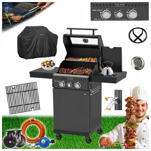 GRILL GAZOWY APOLLO-B RUSZT ŻELIWNY 11,5 KW + POKROWIEC
