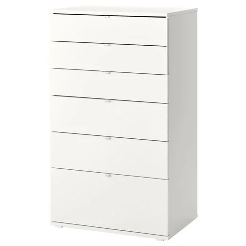 Cómoda VIHALS de 6 cajones de IKEA, color blanco, 70x47x120 cm