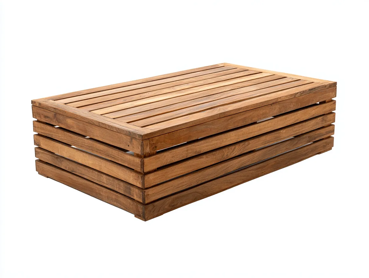 Gartentisch - Holz - 120x70x40 cm - Naturbraun - Modernstil