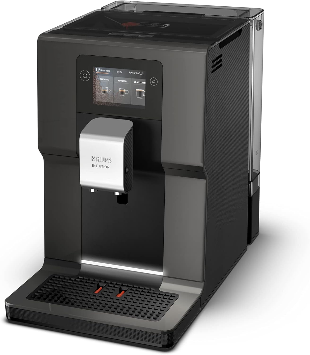 Krups Intuition Preference Kaffeevollautomat mit Milchschlauch, 11 Getränke, Personalisierung, 2-Tassen-Funktion, Kaffeemaschine, Schwarz, EA872810