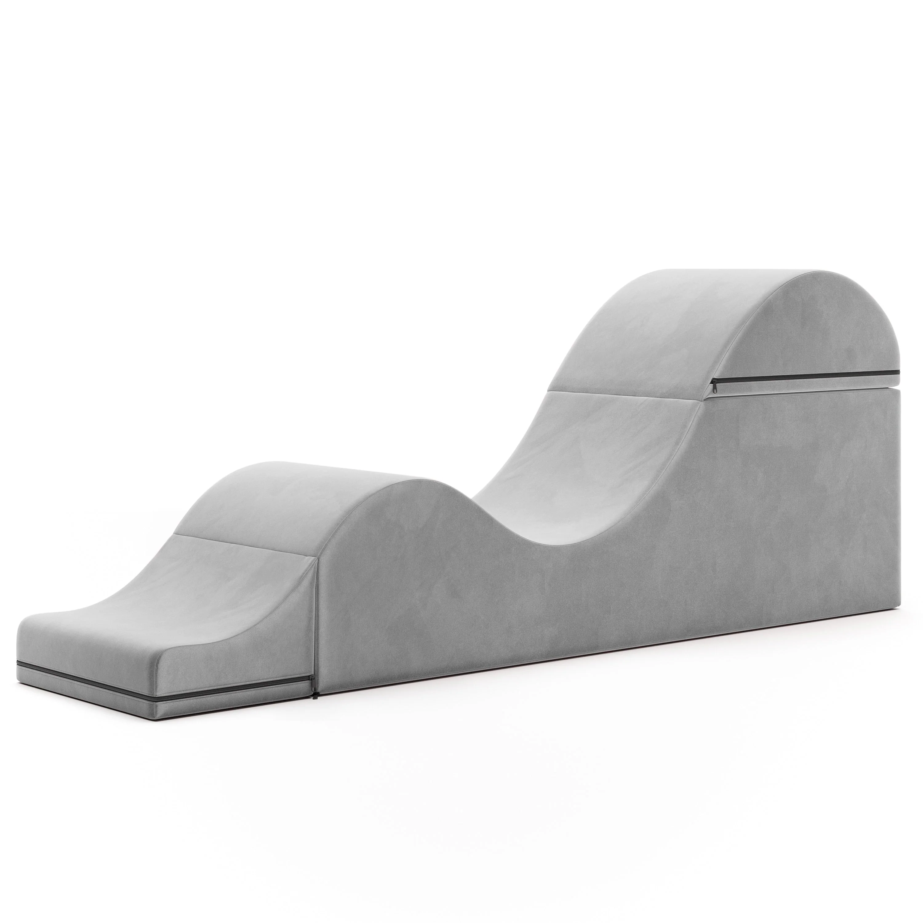 Avana Kami Convertible Chaise / Yoga & Massage - 2-In-1 Ottoman with Concealed Fold Out Yoga Lounge Chair, Microvelvet - N/A