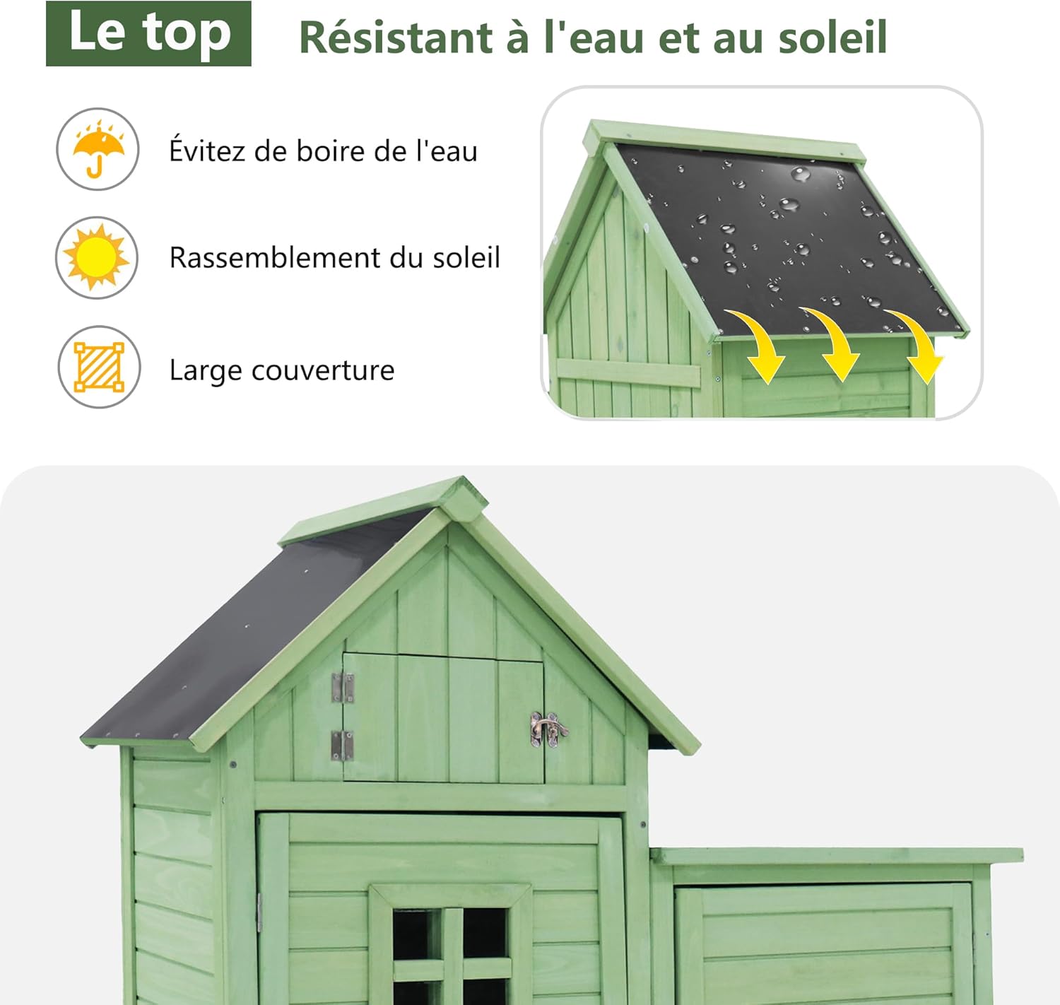 Gerätehaus Gartenschrank Geräteschuppen Geräteschrank, BxT: 118x54cm, 118X54X173cm (BxTxH), wetterfest, Holz, PVC-Dach (Set, 1 St., 1 x Geräteschrank) (Grünes)