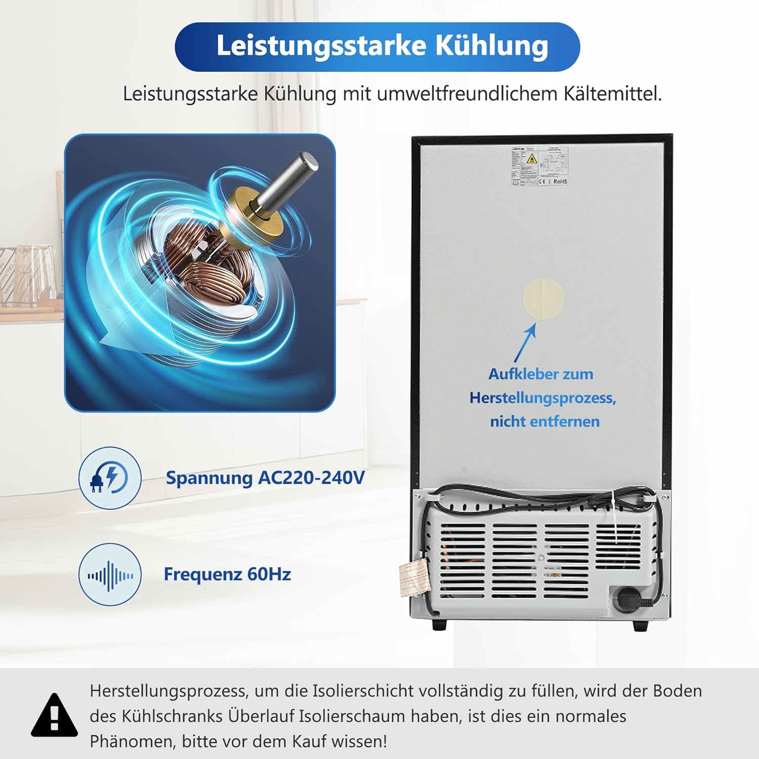 Merax Kühlschrank mit Gefrierfach, Kühl-Gefrierkombination, klein Kühlschrank mit 51L und Gefrierschrank 21L, Leise, LED, Glasablagen, Gemüsefach, Türablagen, für Küche, Wohnzimmer, Büro, Schwarz