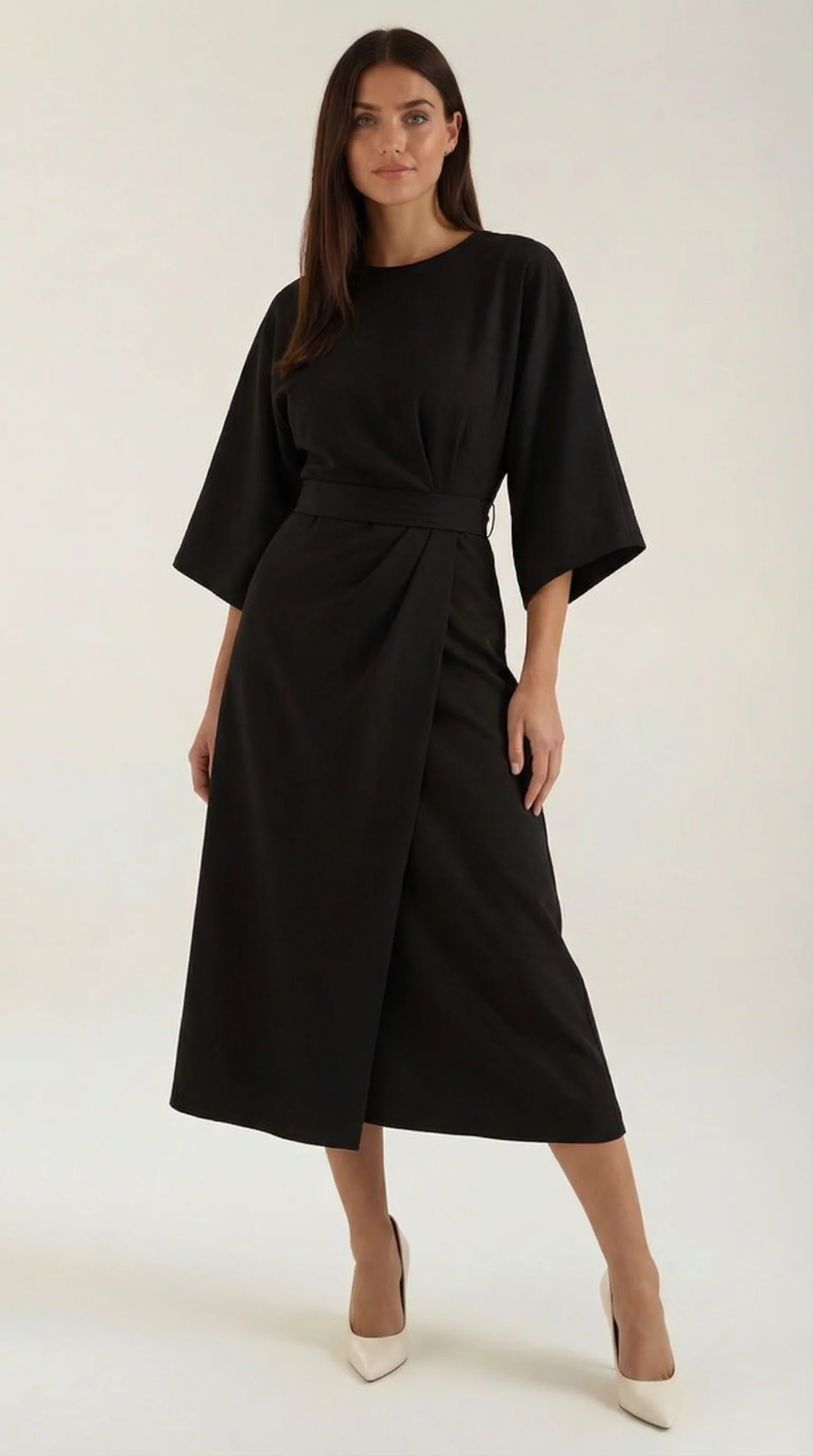 Midikleid mit Ballon?rmeln