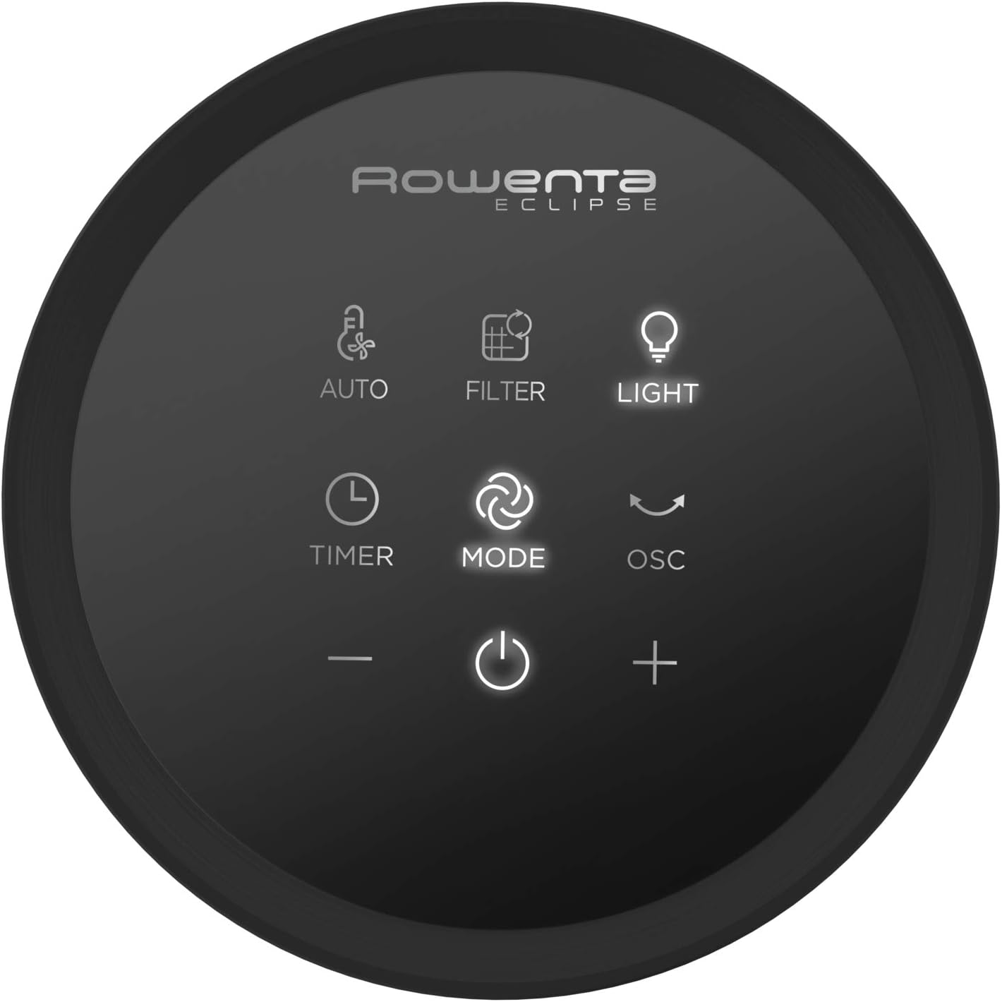 Rowenta QU5062 Eclipse 3in1 Luftreiniger, Heizlüfter, Ventilator, filtert 99,9% der Partikel, für 30 m2 Raumgröße, schnelle Heizung bis zu 35°C, automatischer Tag- und Nachtmodus, Schwarz/Grau