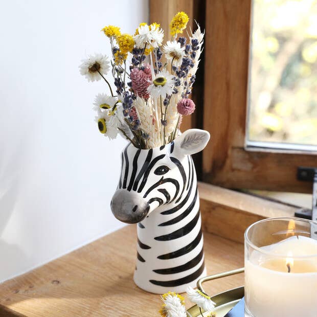 Ceramic Zebra Vase