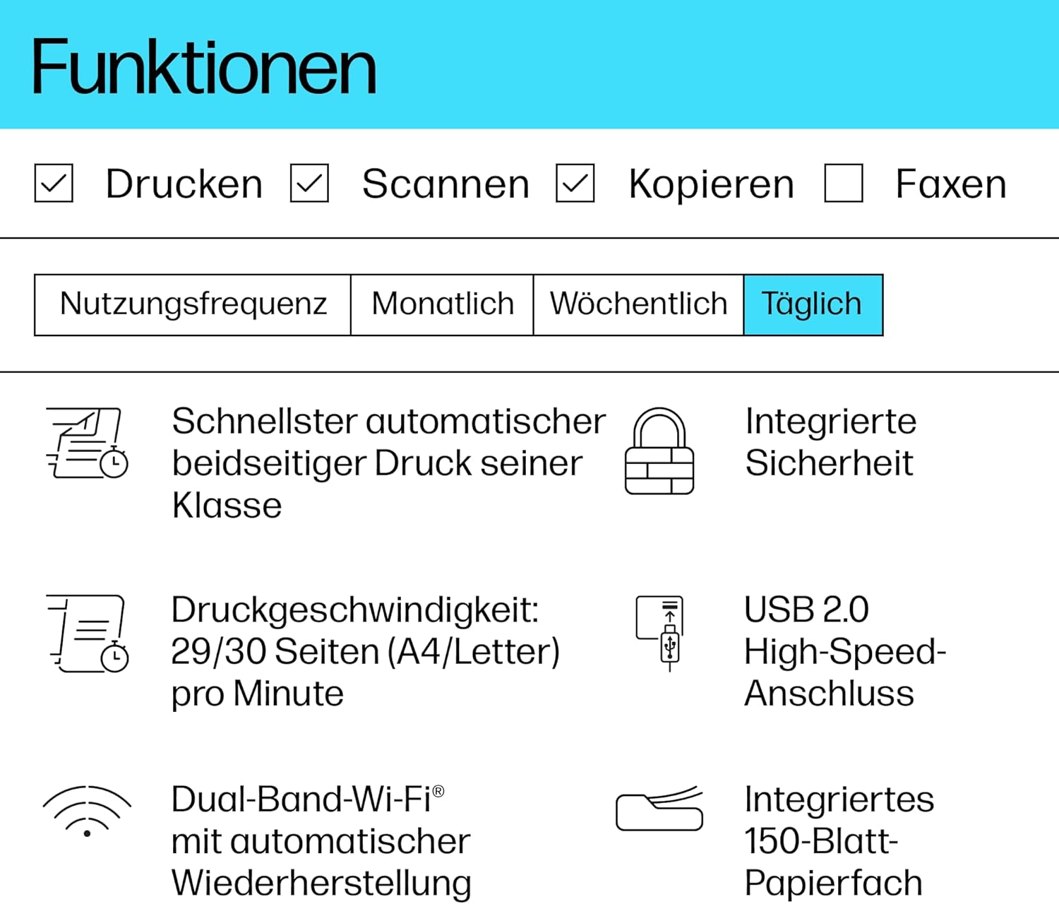 HP LaserJet MFP M235sdw Multifunktions-Laserdrucker Schwarzweiß, Drucken, Kopieren, Scannen, Automat.beidseitiger Druck, Dual-Band Wi-Fi, USB, LAN, HP Smart App, Intelligente Benutzeroberfläche