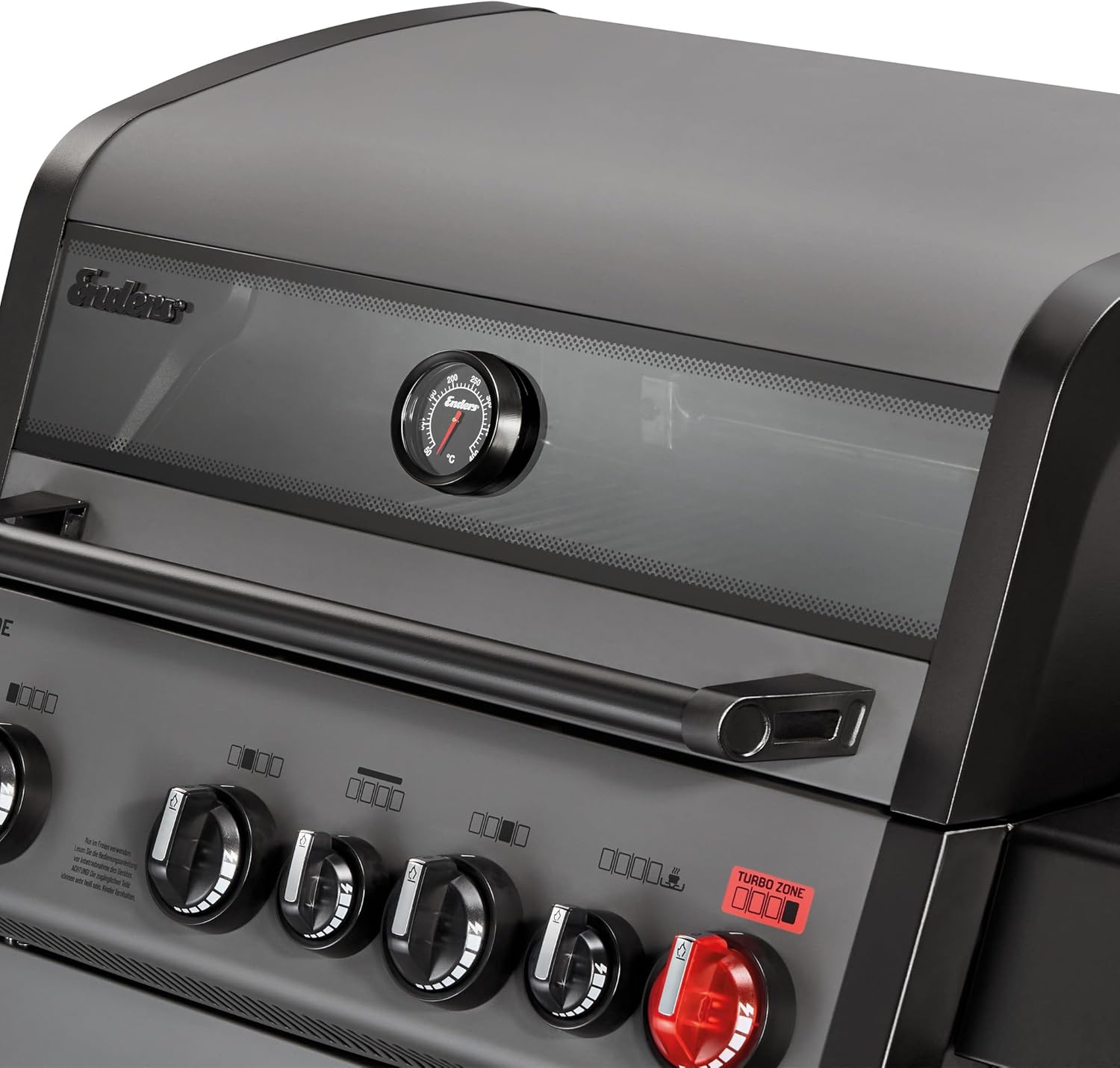 Enders® Gasgrill Hyde 4 SIKR Turbo inkl. Thermometer, 4-Brenner aus Edelstahl für kraftvolles direktes und indirektes Grillen, 800 °C TURBO ZONE, SWITCH GRID, Infarot-Backburner und Seitenkocher