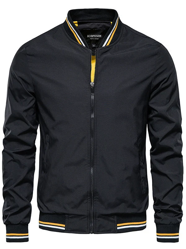 L?ssige winddichte Herrenjacke mit Stehkragen