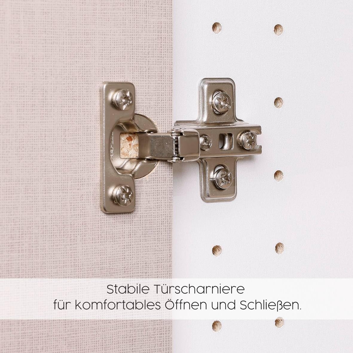 Rauch Möbel Nabila Kleiderschrank für Schlafzimmer, Kinderzimmer, Jugendzimmer, Flur, 3-türig, Push-to-Open, mit Zubehör Classic, Farbe Weiß, Breite 140 cm
