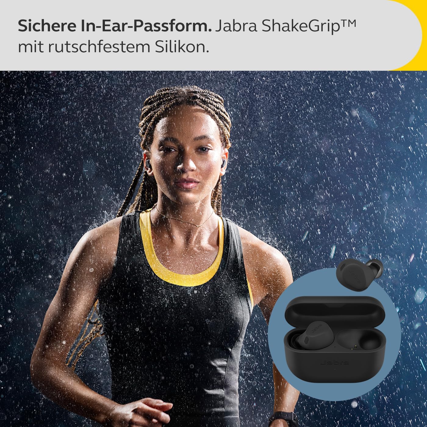Jabra Elite 8 Active schnurlose In-Ear-Bluetooth-Kopfhörer mit adaptiver, hybrider aktiver Geräuschunterdrückung (ANC) und 6 eingebauten Mikrofonen, Wasser- und schweißresistent - Schwarz