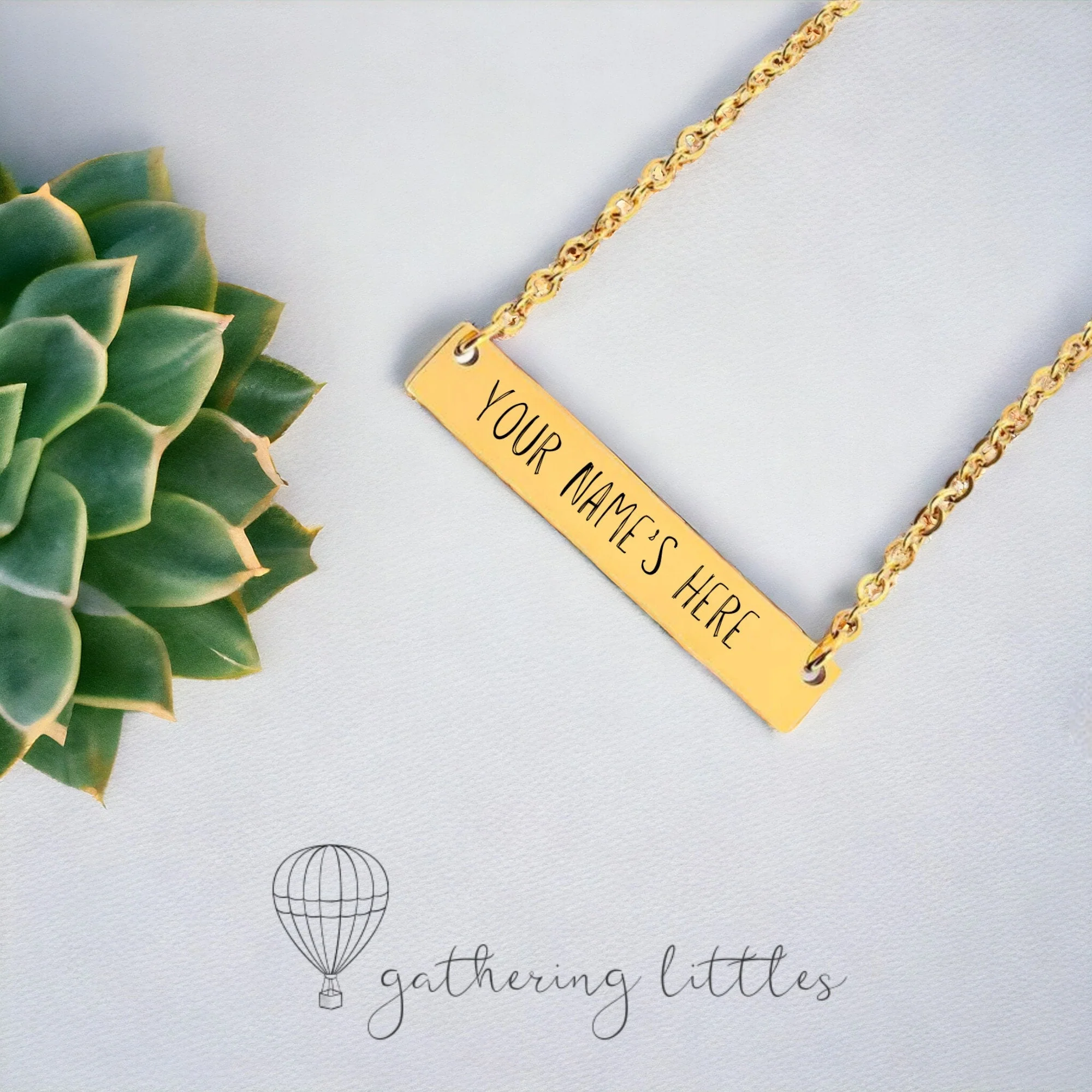 Custom Bar Necklace, Name Plate Necklace, Coordinate Necklace, Gold Bar Necklace