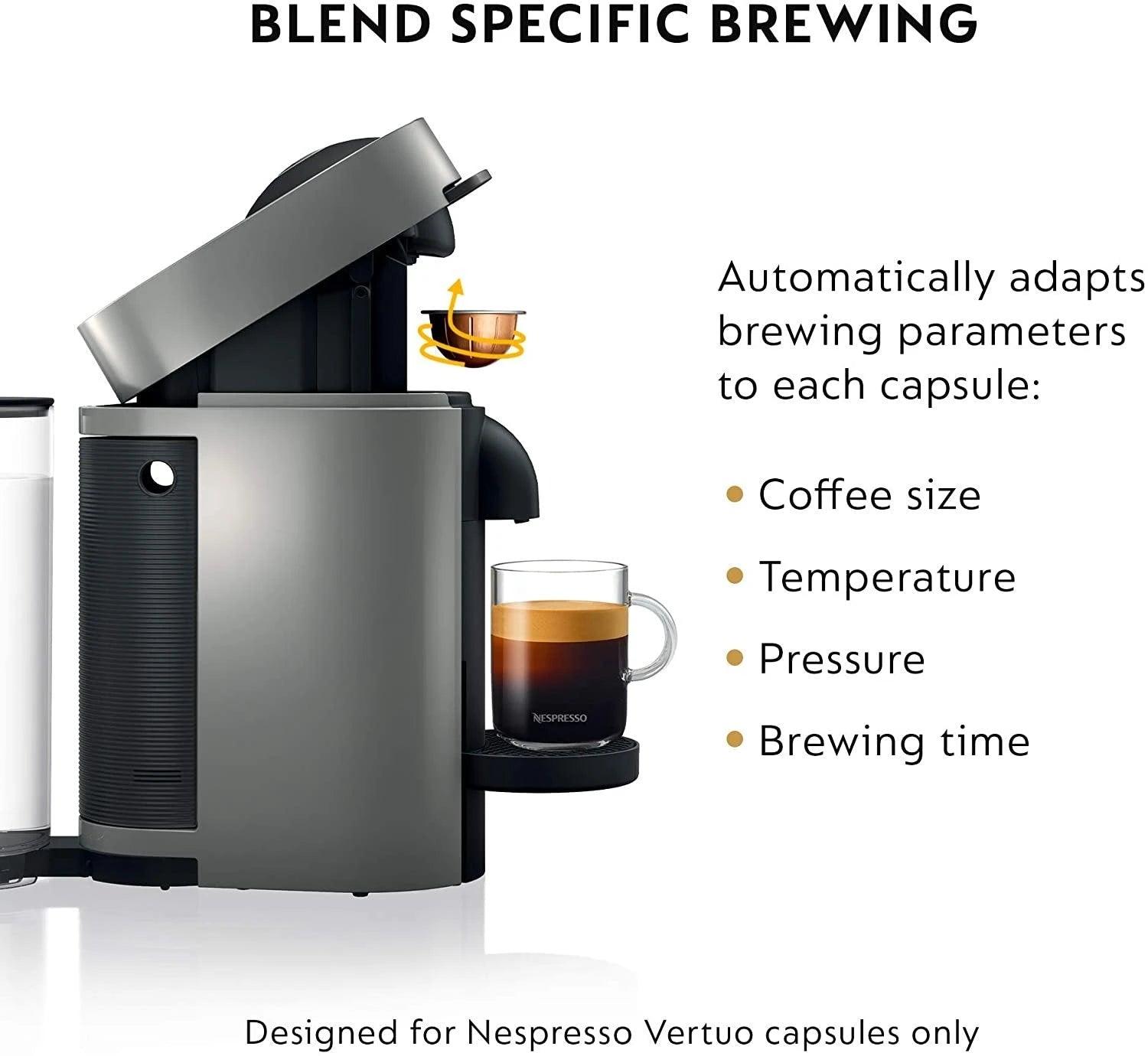 Nespresso Vertuo Plus Coffee and Espresso Maker by De’Longhi, Grey with Aeroccino Milk Frother