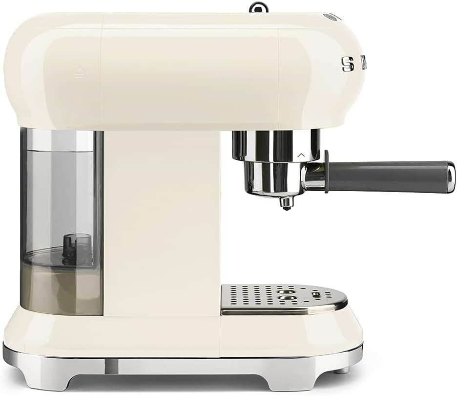 Smeg, ECF01PGEU Manual Espresso-Kaffeemaschine, Cappuccino -System, Thermoblock, groe Tassengehuse und Doppelkaffeefunktion, 1 l Wassertank, kompakte Abmessungen, 1350W, Pastellgrün