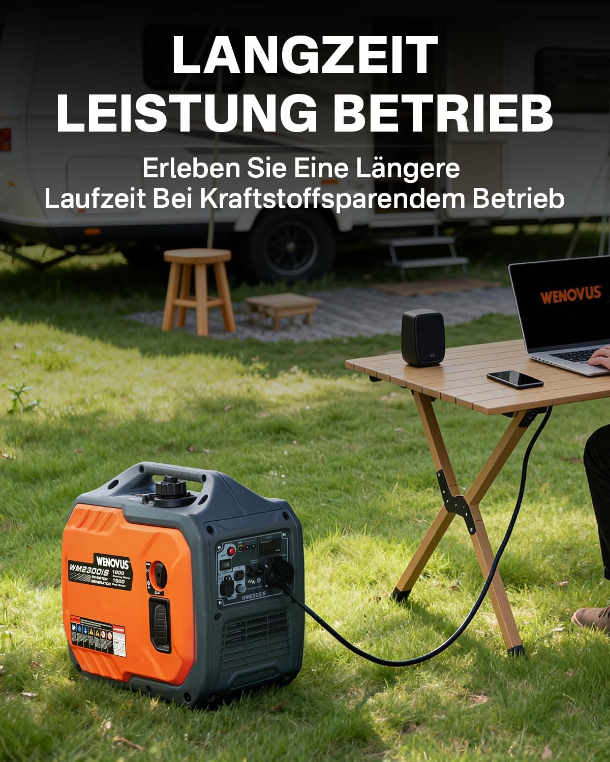 Superleise Tragbarer 1900W 4 Takt mit 230V Steckdose und USB Inverter Stromerzeuger Benzin Stromgenerator Notstromaggregat für Backup Bei Stromausfällen für Camping Wohnwagen Wohnmobil Garage
