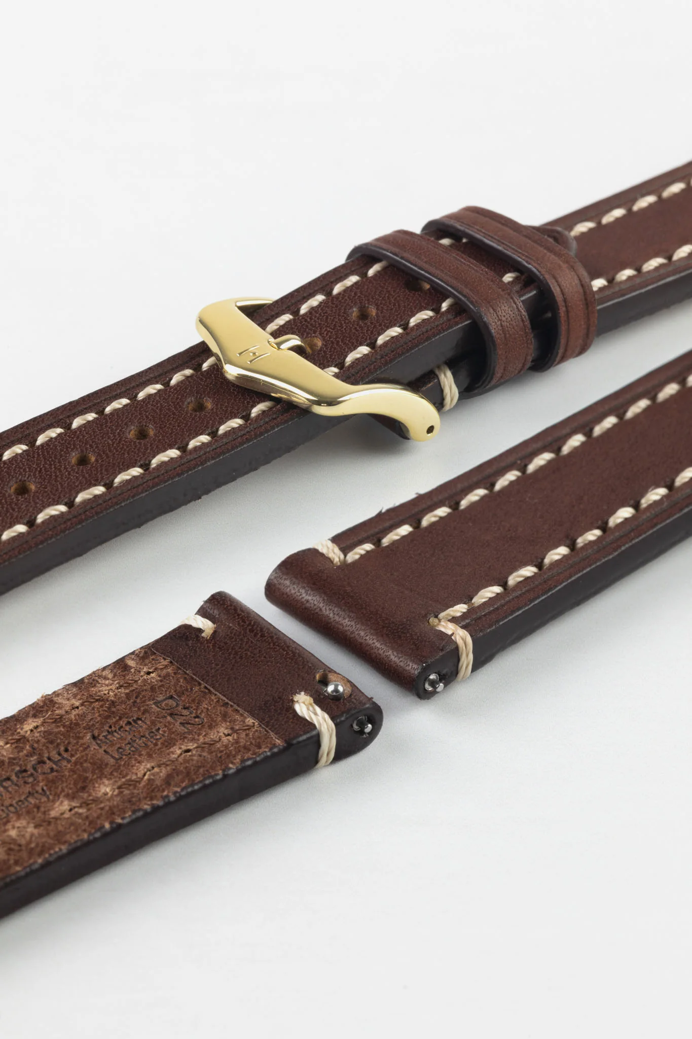 Hirsch LIBERTY Leather Watch Strap in BROWN
