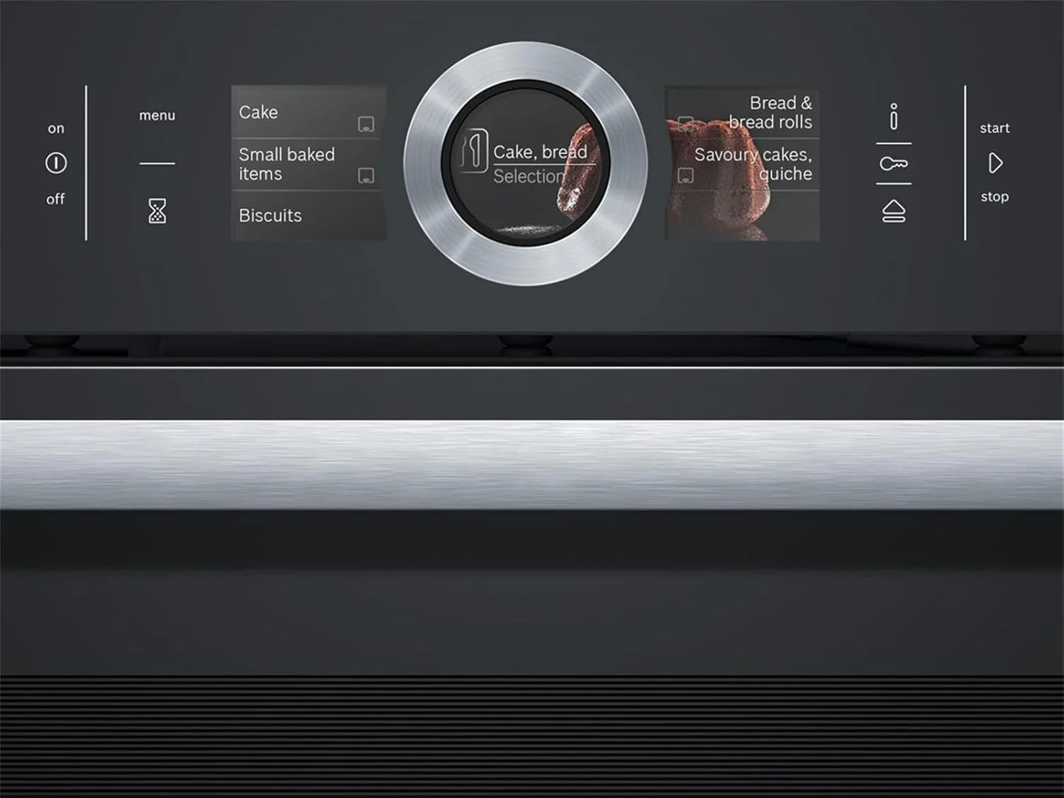 Bosch HMG7361B1, Serie 8 smarter Einbau-Backofen mit Mikrowellenfunktion, 60 x 60 cm, Made in Germany, Schwarz, Air Fry, Digitaler Bedienring, Touchdisplay, Automatikprogramme, Reinigungsunterst��tzung
