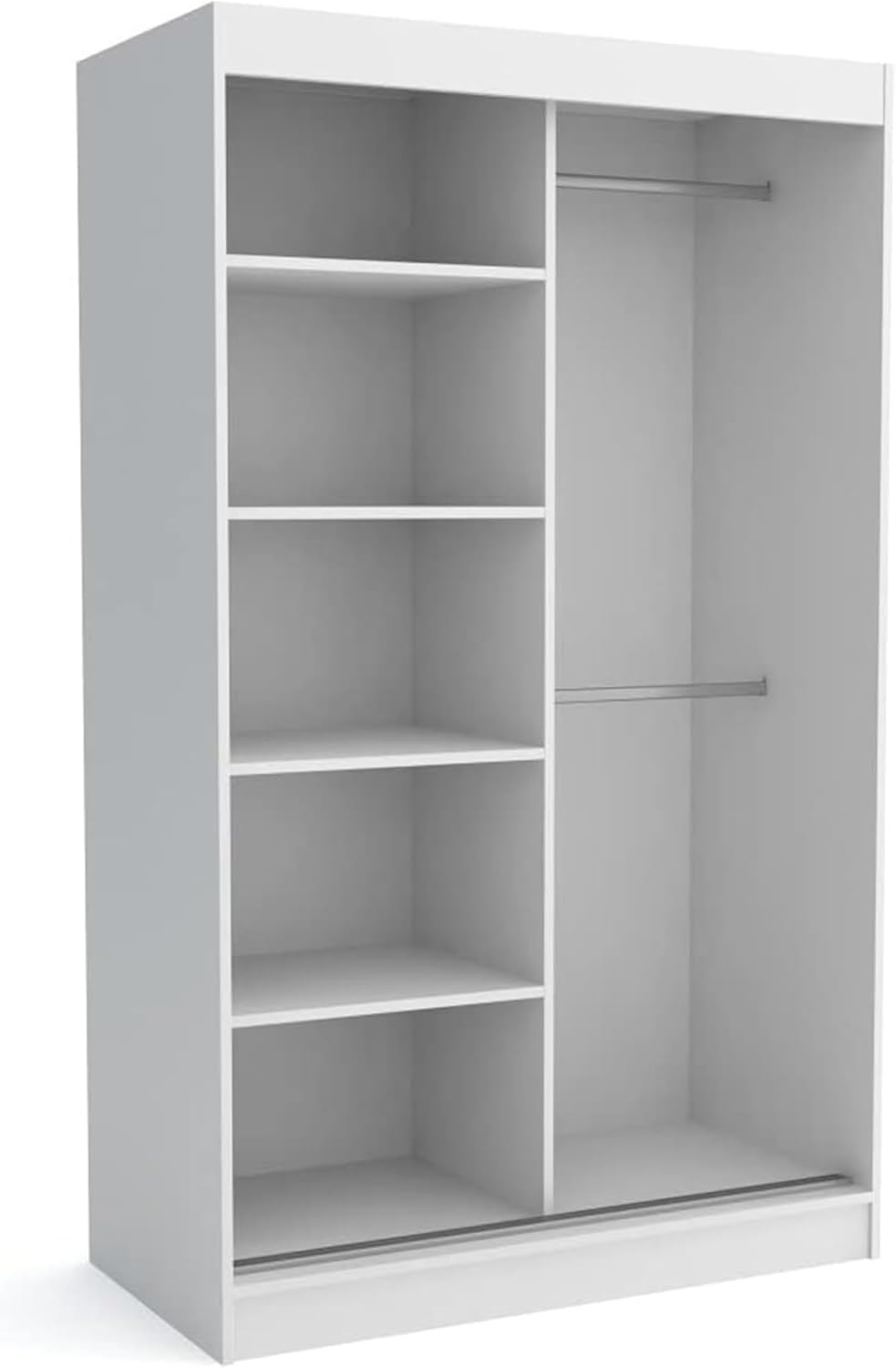 Brent - Kleiderschrank mit Spiegel 100cm Breit Windsor Tomy I Schlafzimmerschrank mit 2 Kleiderstange und Einlegeböden für Kleidung I Kleiderschrank Sonoma Eiche