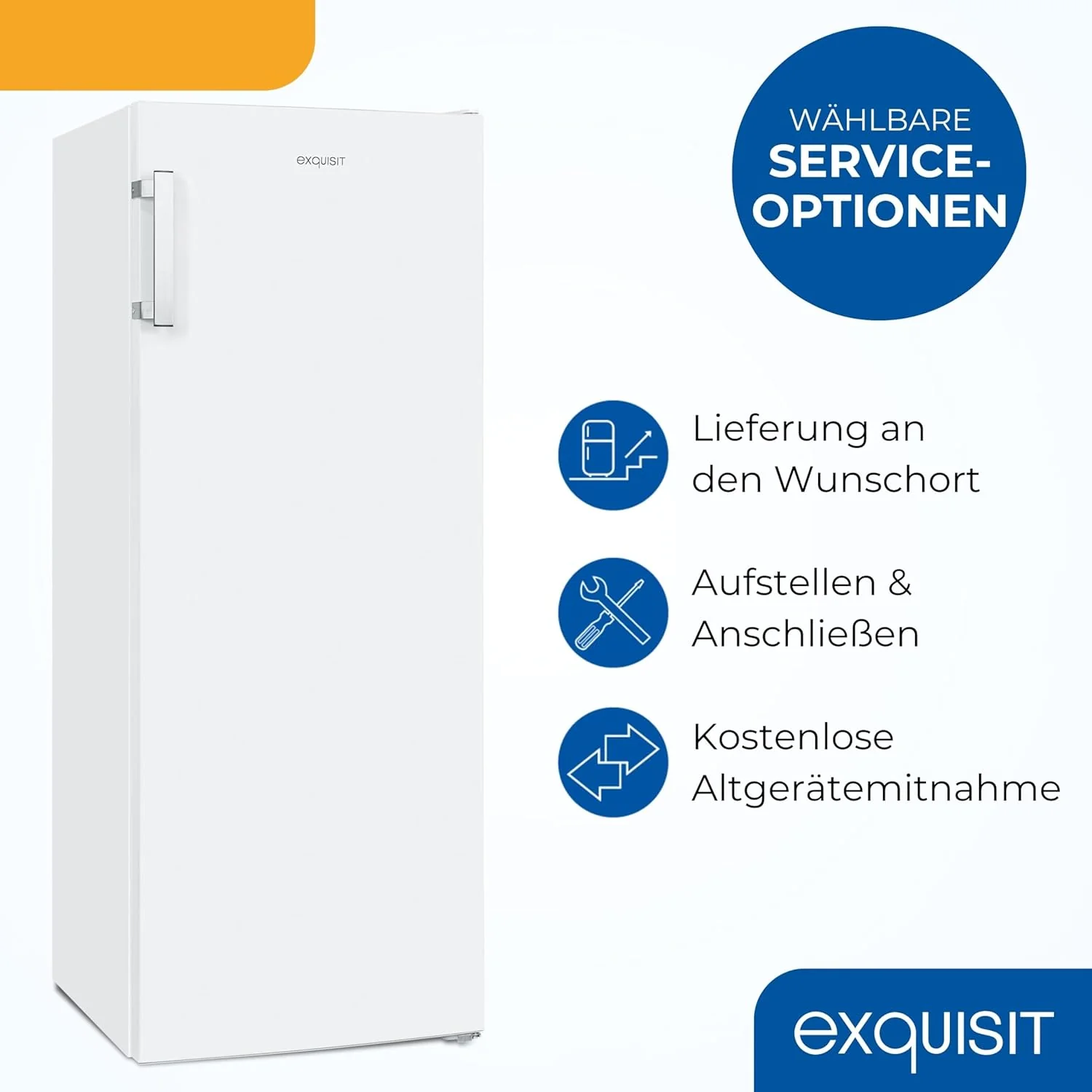 Exquisit Gefrierschrank NoFrost, Tiefk��hlschrank gro?, 161 Liter, Schnellgefrieren, Alarm-Funktion, GS5231-NF-H-040C weiss