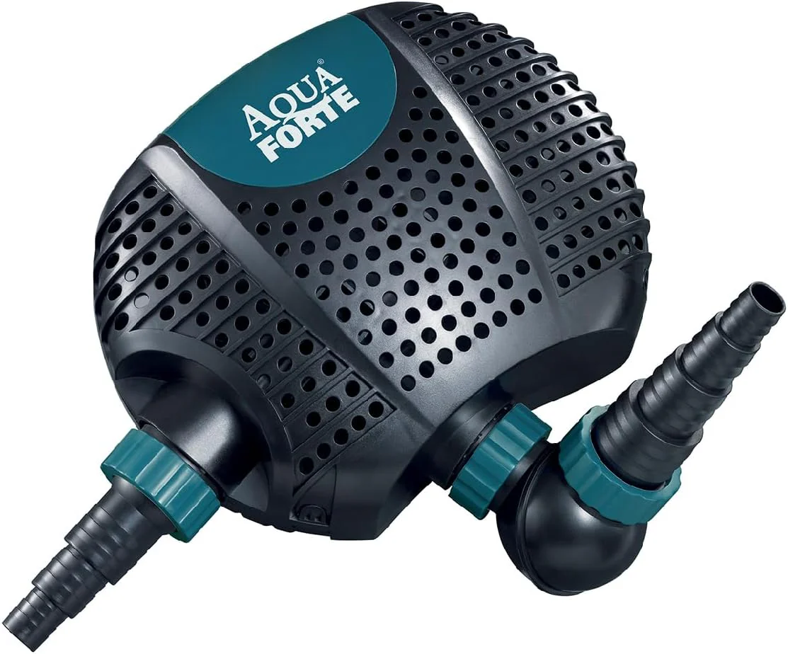 AquaForte O-20000 Plus, 200 Watt, max. debiet 19 m3/uur, max. opvoerhoogte 7 meter, kabellengte 10 meter, voor beeklopen, watervallen, fonteinen, filters enz., Zwart