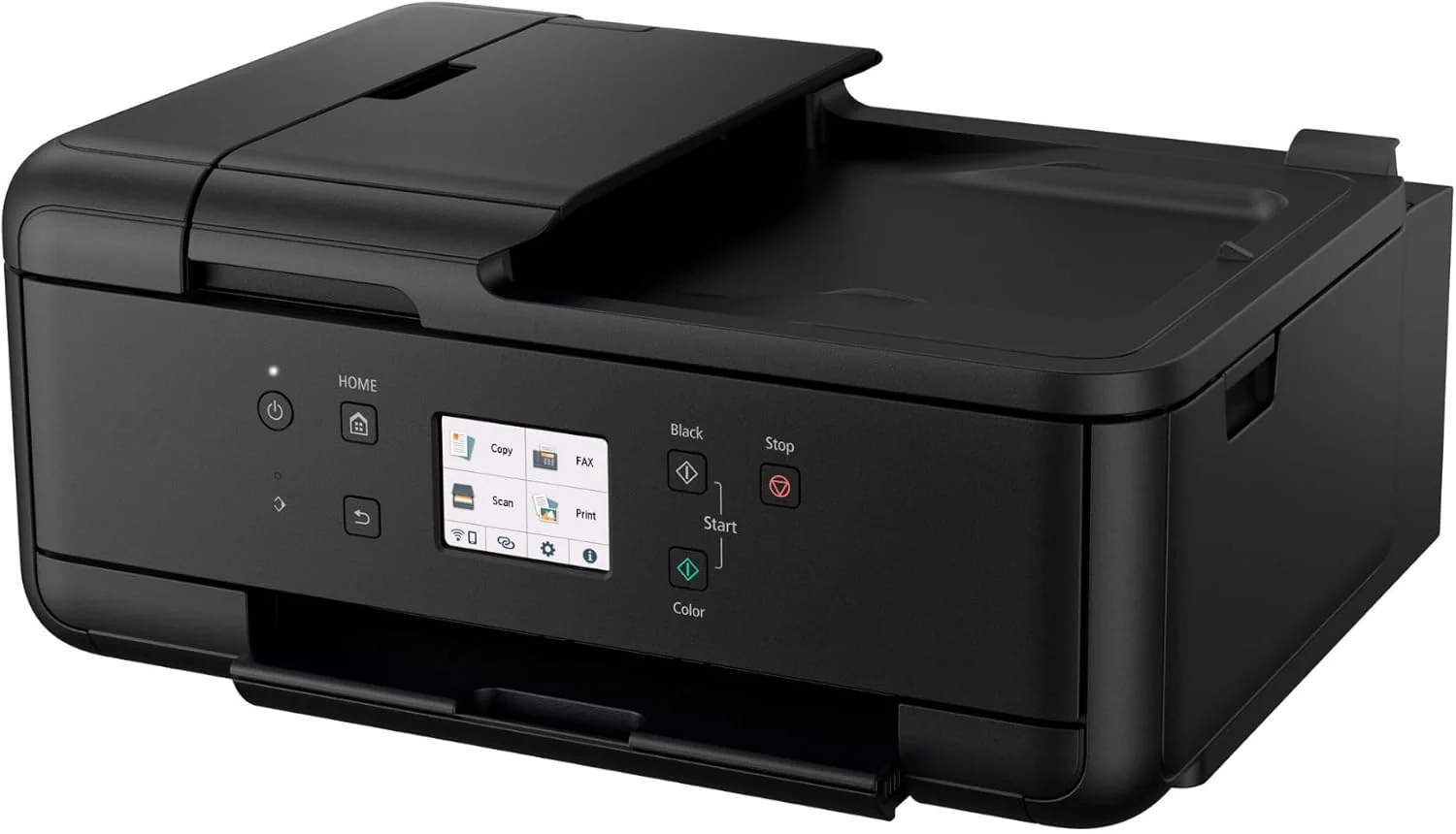 IC-Office TR7650 Farbtintenstrahl Multifunktionsdrucker 4-in-1 (Drucken, Kopieren, Scannen, Faxen, ADF, WLAN, AirPrint) schwarz + 10 XXL Tintenpatronen