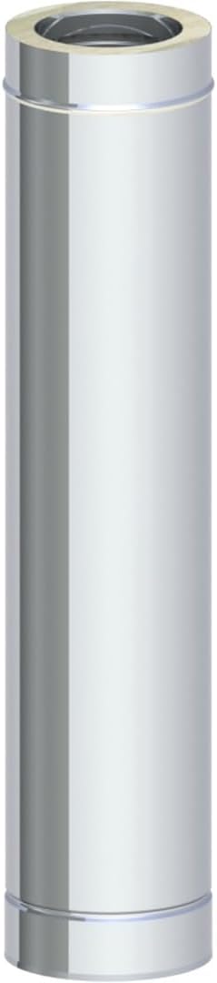 Jeremias DW-FU Doppelwand Edelstahl Abgassystem Längenelement 1000mm Innendurchmesser 225mm für Öl Gas Festbrennstofffeuerstätten