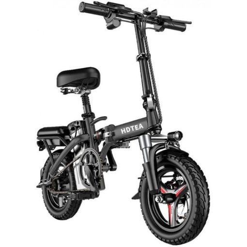 SALE & CLEARANCE Folding Electric Bike, 250W Electric Bike Suitable for Adults and Teenagers Removable Battery Fat Tire Electric Bike Beach Snow Bicycle, Best Fathers Mothers Lovers (Black)
