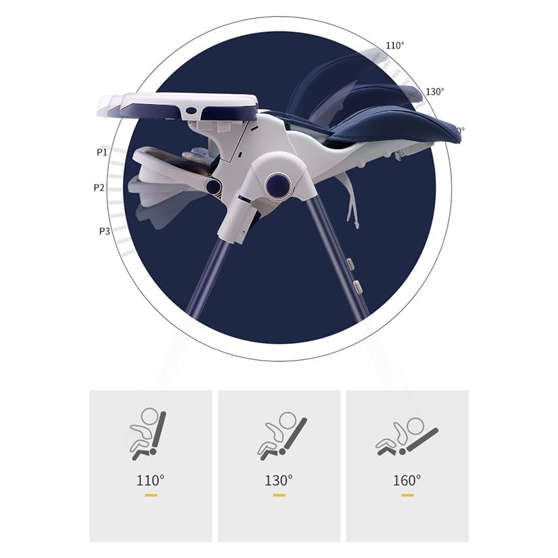 Joyeuse Planet   Seggiolone Evolutiva LUXTAR, Poltrona Bambino, 0 6 anni, Piegato, Pronto per l'uso, Pieghevole compatto, Due vassoi, Poggiapiedi Regolabile, Nascita (Blu) : Prima infanzia