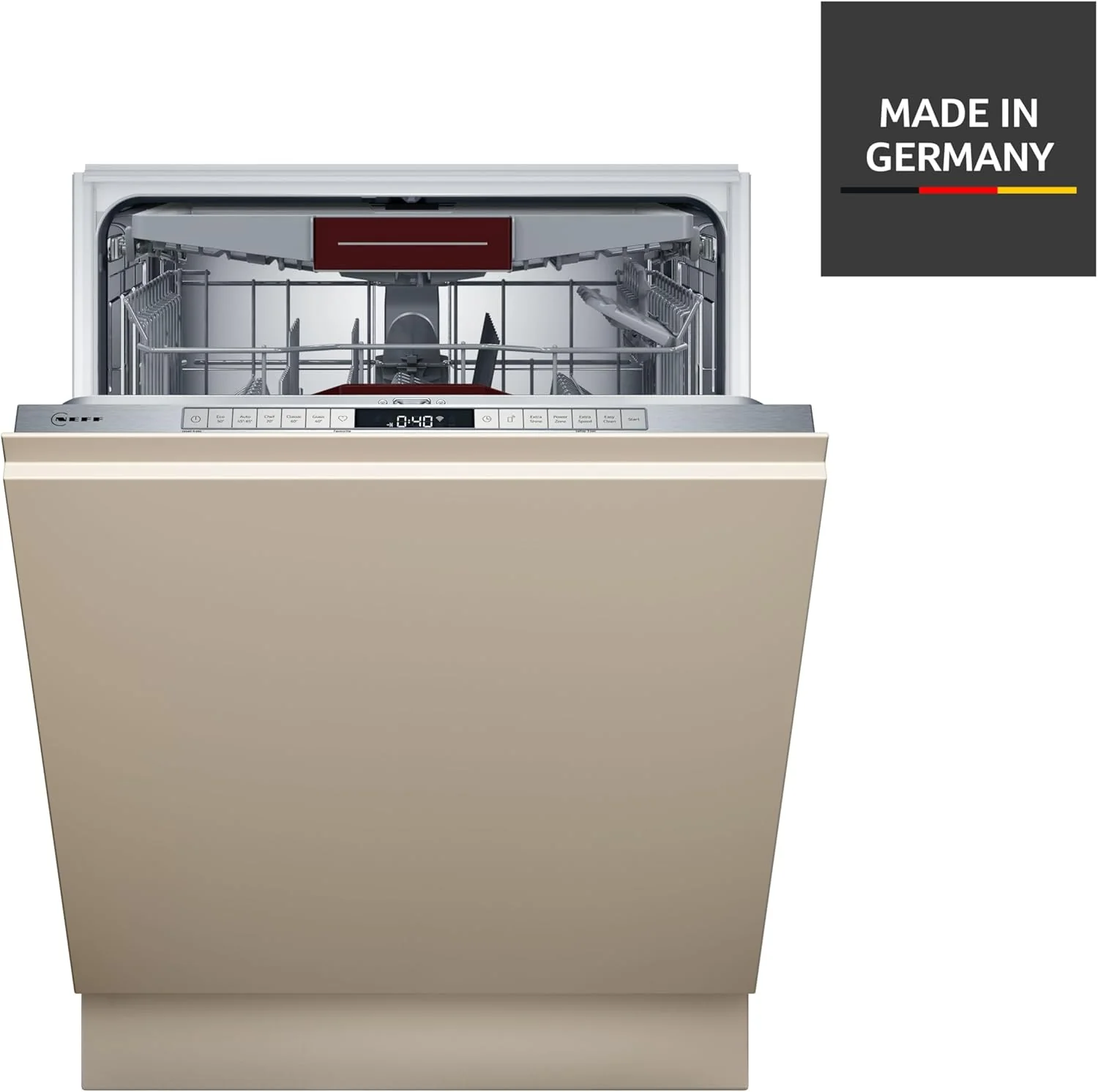 NEFF S157YCX03E, N 70, Smarte volledig ge?ntegreerde vaatwasser, 60 cm, Besteklade, Made in Germany, Zeolith-droging, bijzonder stille vaatwasser, in hoogte verstelbare bovenkorf, sterke sproeidruk