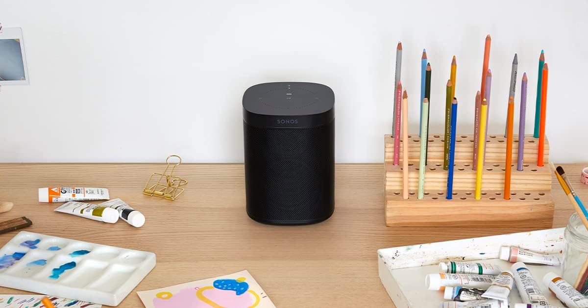 Sonos One Smart Speaker, schwarz – Intelligenter WLAN Lautsprecher mit Alexa Sprachsteuerung, Google Assistant & AirPlay – Multiroom Speaker für unbegrenztes Musikstreaming