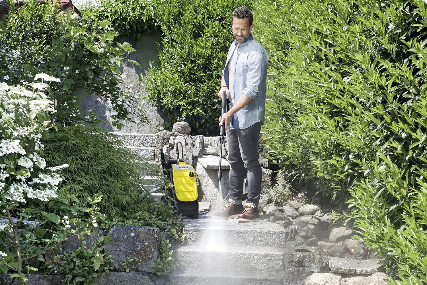 Kärcher Hochdruckreiniger K 7 Premium Power Home, Druck: 180 bar, Durchfluss: 600 l/h, Flächenleistung: 60 m²/h, Leistung: 3.000 W, Schlauchtrommel, mit Pistole, Dreckfräser, Strahlrohr