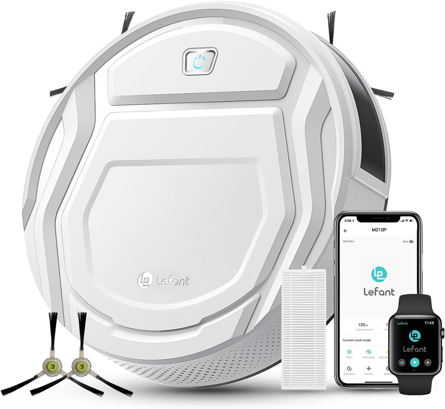 Lefant M210P Robot Vacuum with Powerful 2200Pa Suction, Long Runtime, and Smart Control