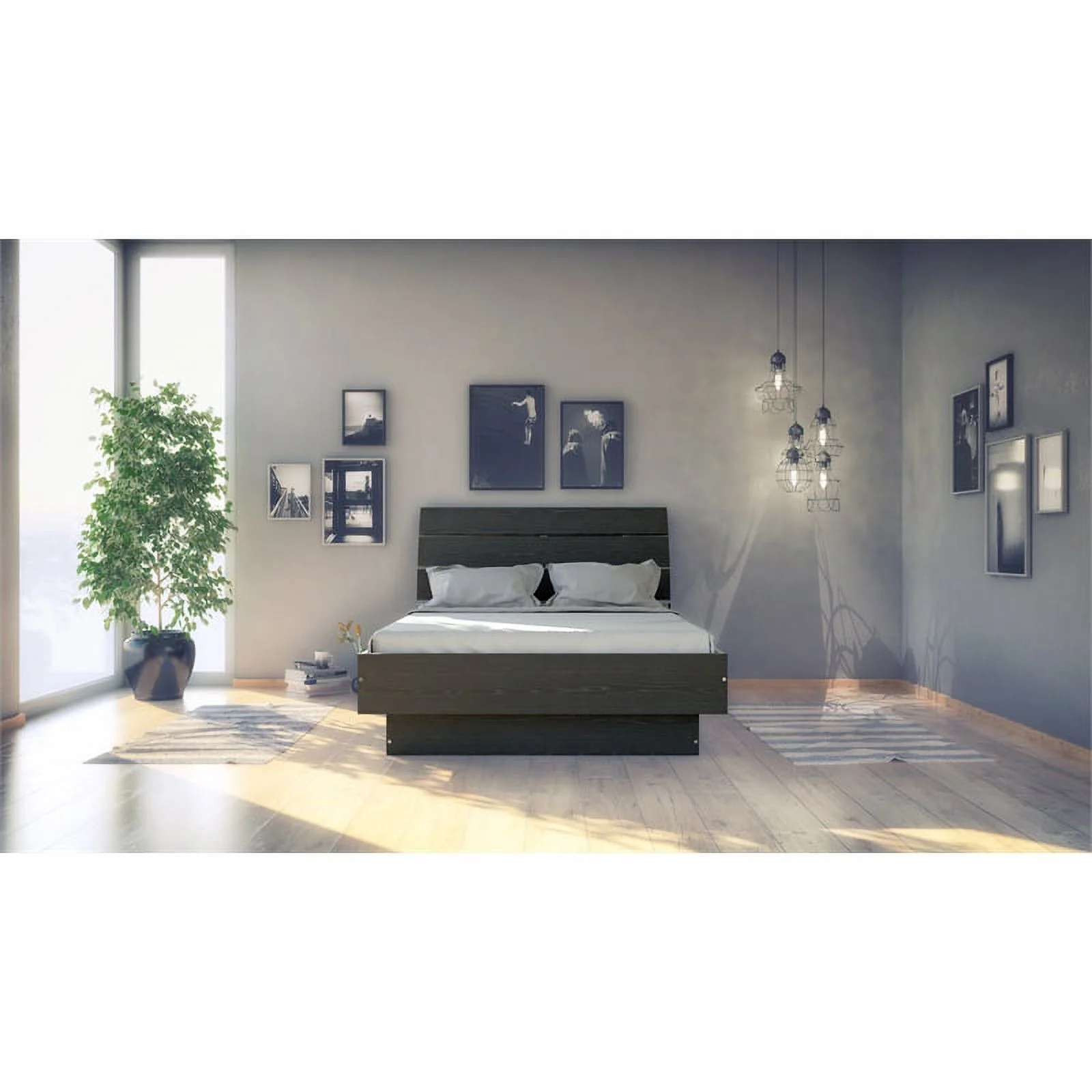 2025 Home Square 2-delig Slaapkamer Set met Full Bed en Nachtkastje