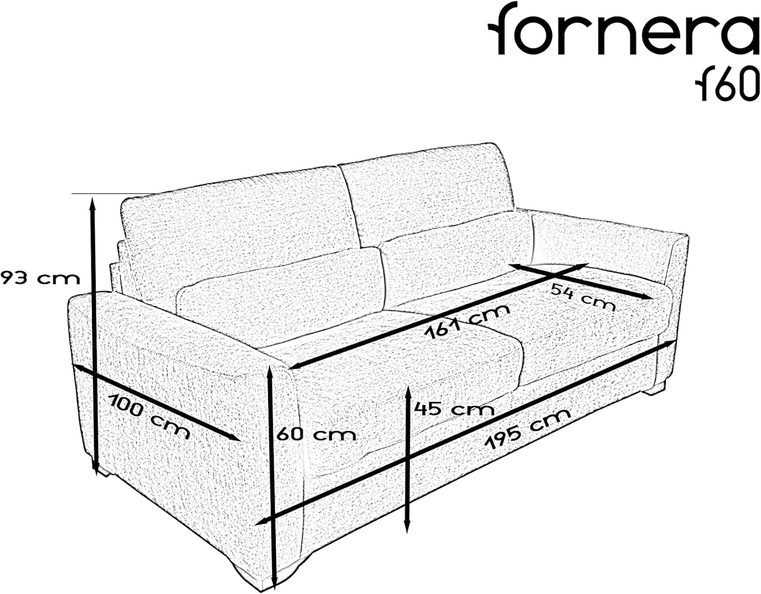 f60 Sofa mit Schlaffunktion - 3 Sitzer Schlafsofa und Klappsofa mit hochwertiger Kaltschaummatratze & CATAS Bettgestell - Schlafcouch mit Bettfunktion gelb (Honey Melon)