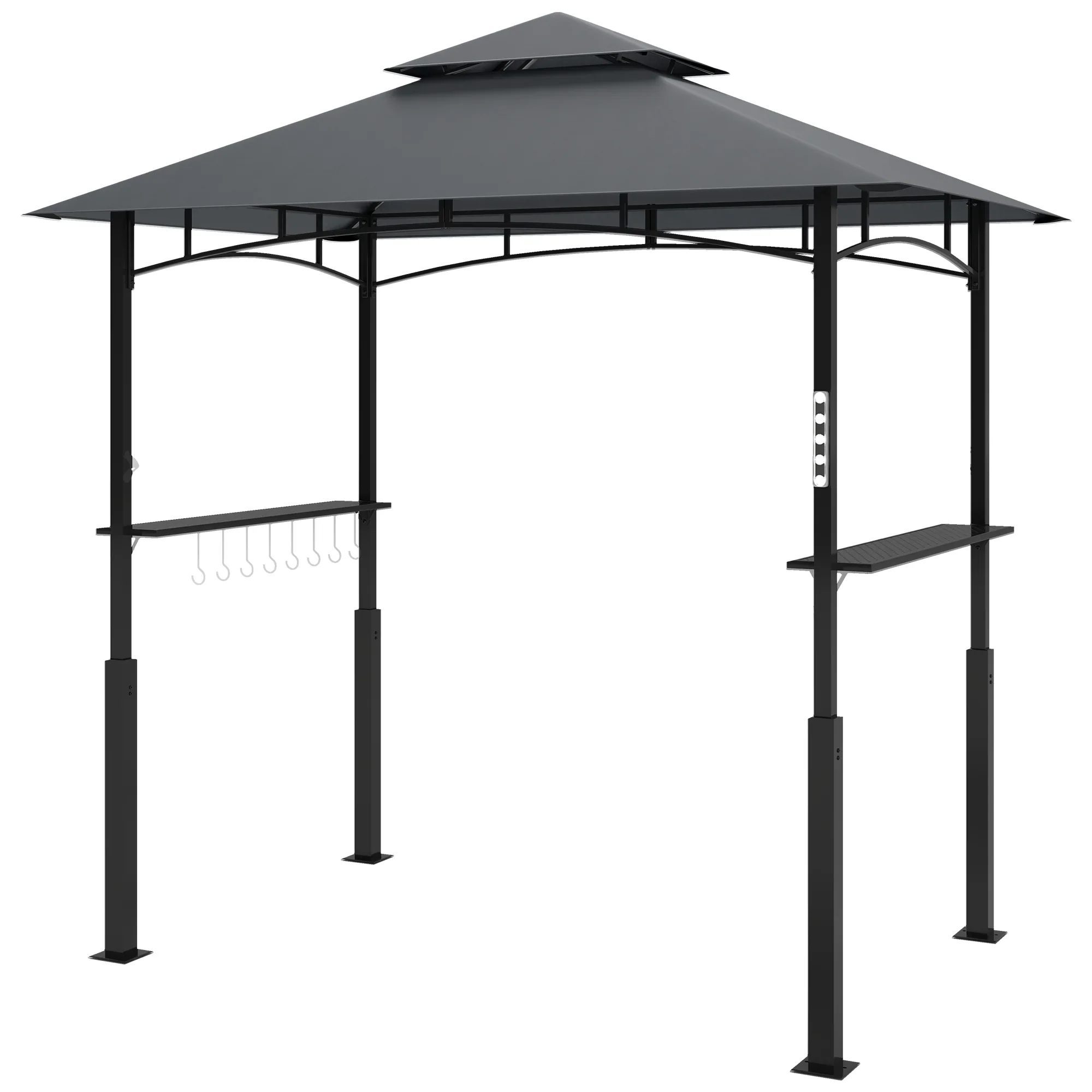Outsunny Grillpaviljoen dubbellaags dak LED-verlichting