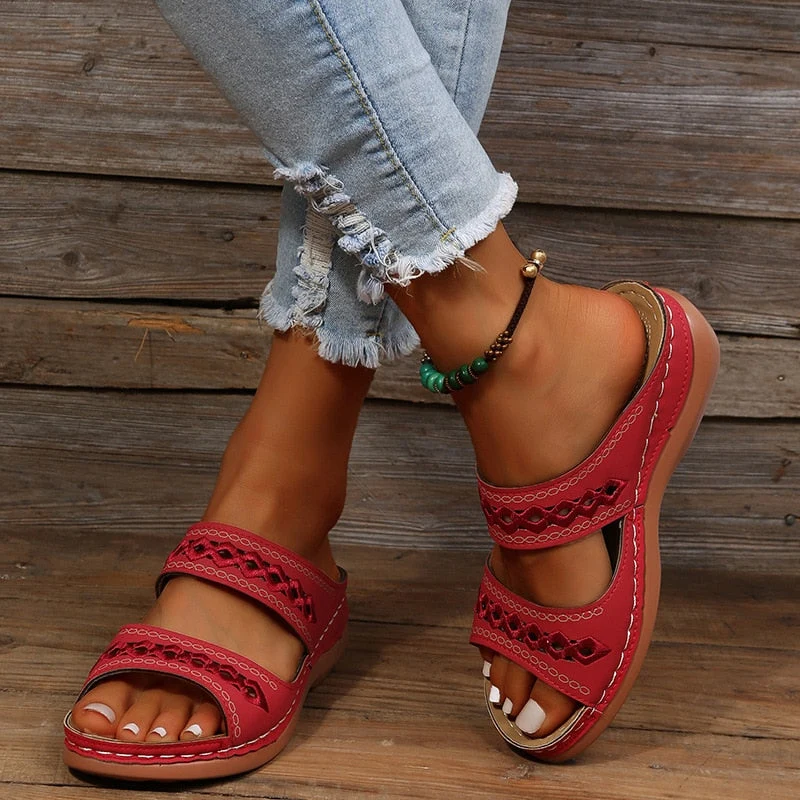 Orthop?dische Sandalen Damen | Bequeme Komfortsandalen mit Fu?bett & verstellbaren Riemen f��r gesundes Gehen im Alltag