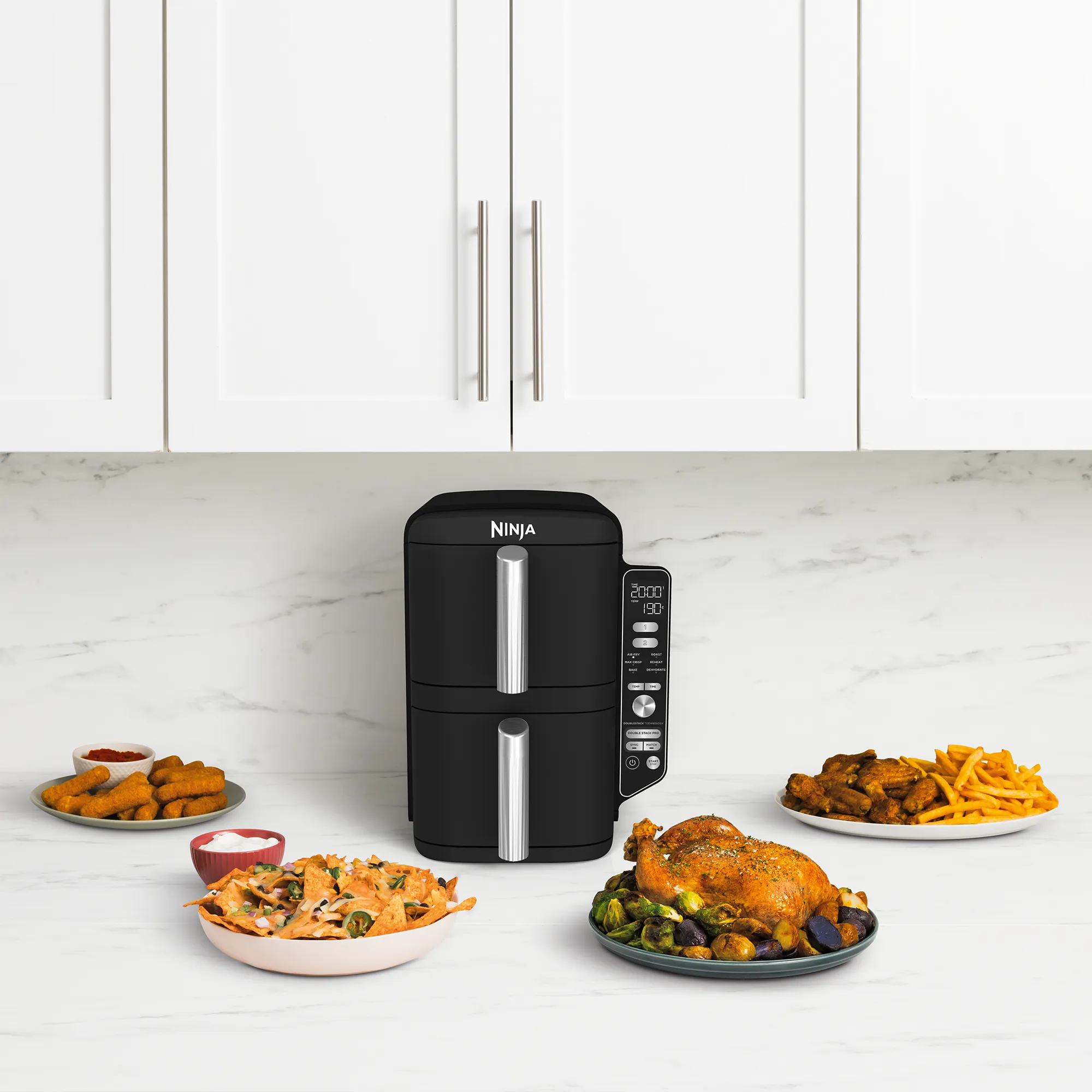 2025 Ninja DoubleStack XXXL 9,5 l heteluchtfriteuse met 2 lades