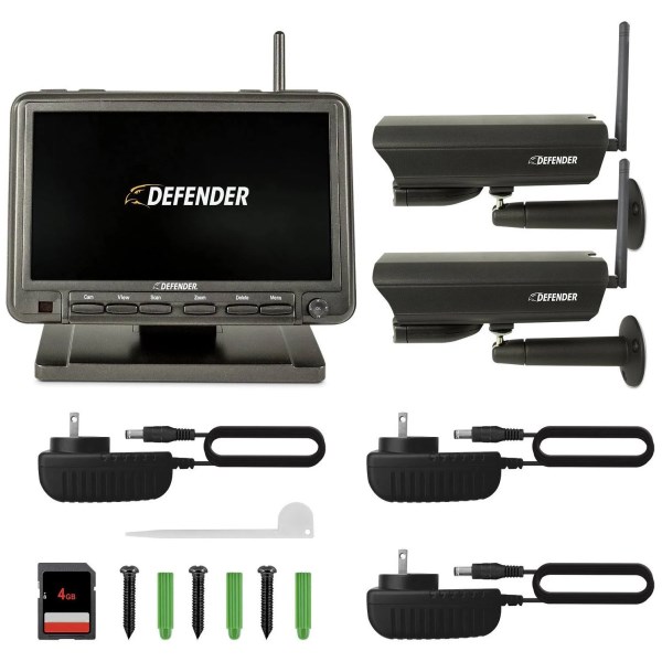 Defender PhoenixM2 Digital Wireless 7 Monitor DVR Security System with 2 Night