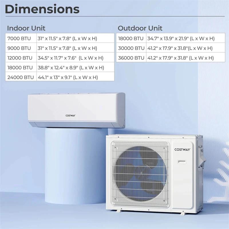 36000 BTU 23 SEER2 Dual Zone Mini Split Air Conditioner & Heater, WiFi Enabled Inverter Ductless System with Heat Pump & Energy Star