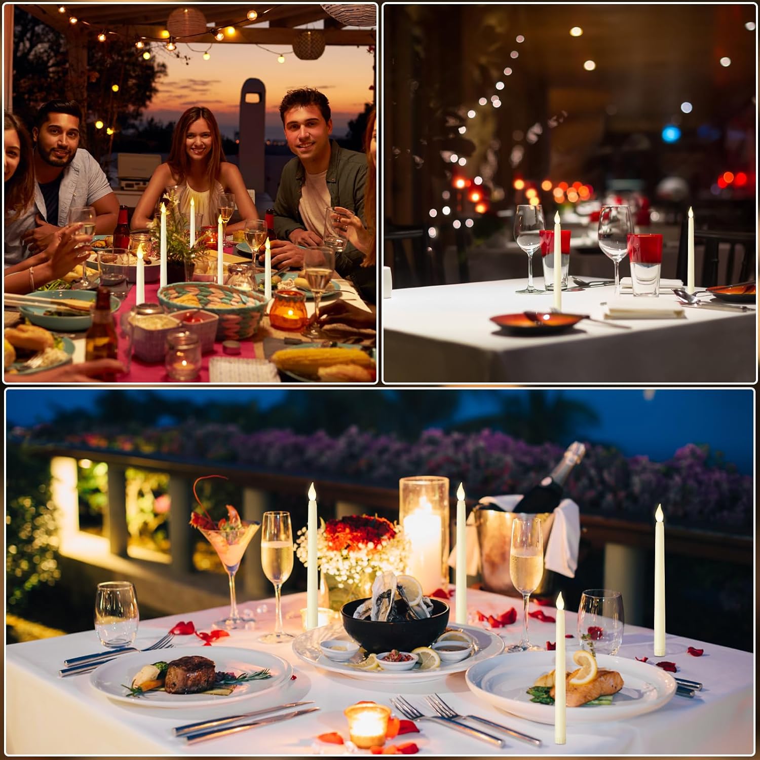 Baquler Flammenlose Spitzkerzen mit 6 Fernbedienungen und Timer, 27,9 cm, batteriebetriebene LED-Kerzen, flackernde Kunstkerzen, warmes Licht für Hochzeit, Weihnachten, Urlaub, Party, Heimdekoration,
