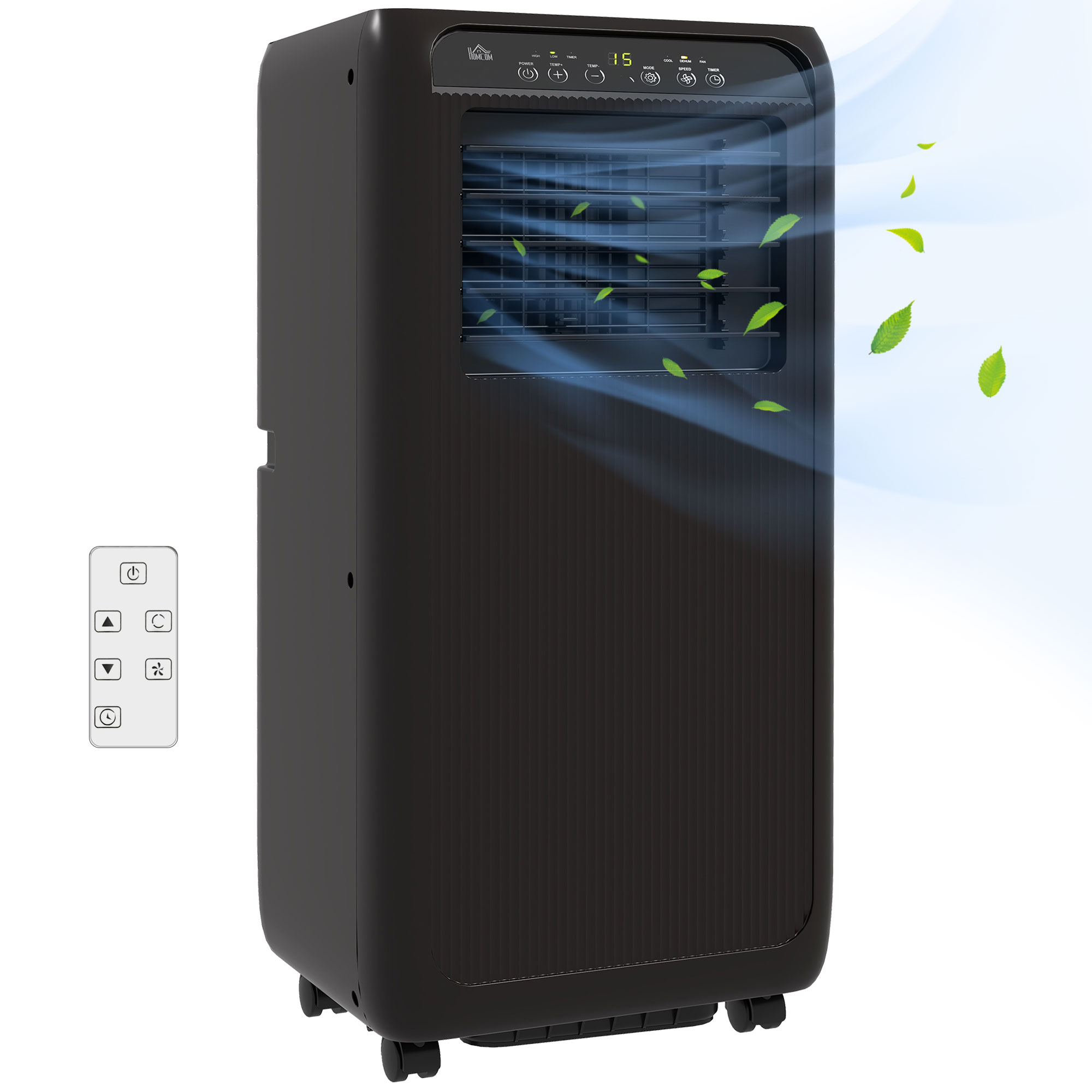 Mobiele Airconditioner Mini Airco, 24-uurs Timer, 3 Snelheden, 33 x 28 x 68,5 cm, Zwart