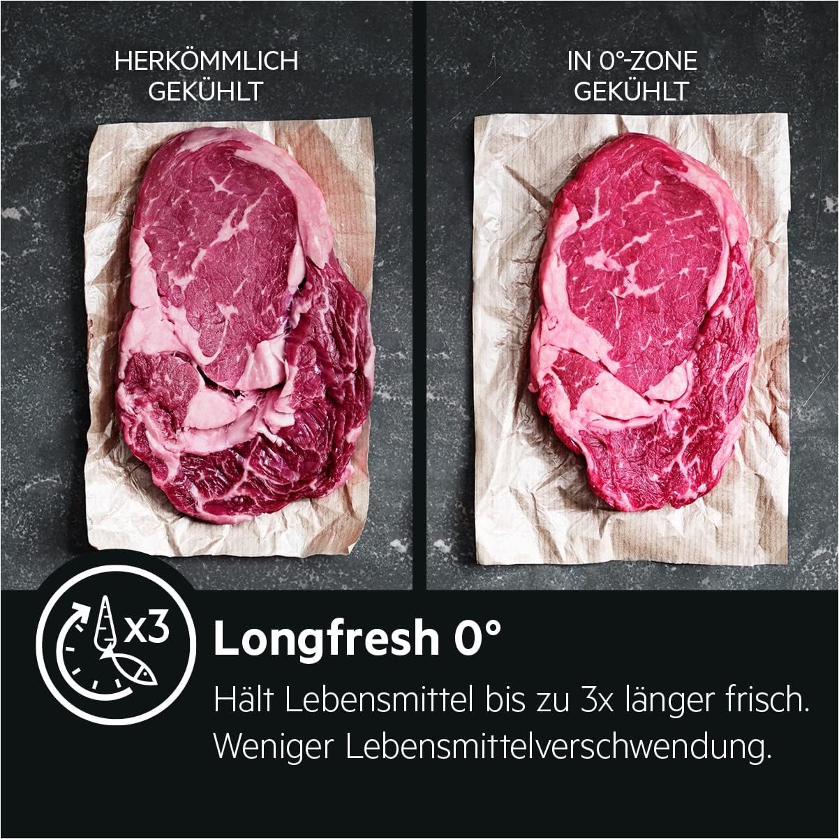 AEG RDB424E1AW Freistehender Doppeltür - Kühlautomat/Serie 5000 mit ColdSense / 1434 mm/Gefrierteil oben / 206 L/LowFrost – weniger Eisbildung/Farbe: Weiß/E