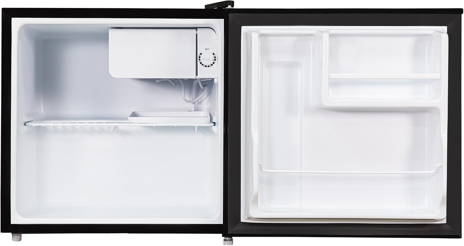 Russell Hobbs Tisch-Speisekammer, Mini-Kühlschrank, 43 Liter Fassungsvermögen, wendbare Tür & verstellbare Füße, kleiner Kühlschrank, manuelle Temperaturregelung, Eisbox, schwarz RHTTF0E1B